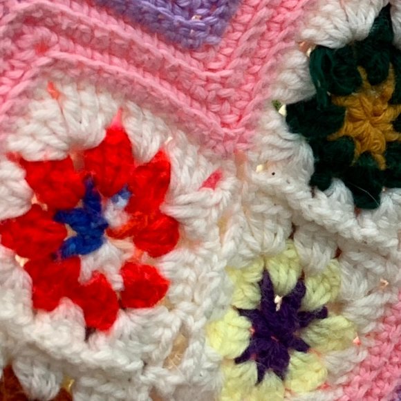 Handmade Wool knit blanket large 90'' X 60'' - Picture 5 of 6